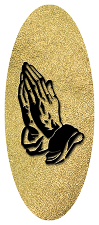 Black Praying Hands Shimmer Gold